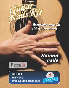 Guitar Nails Kit Refill 2 Medium, blau Natural Nails
