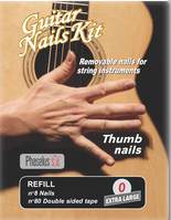 Guitar Nails Kit Refill 0 Extra Large, schwarz Thumb Nails